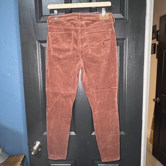 American Eagle Corduroy Pants Super Stretch Skinny Rust Orange Size 8 Short - Picture 2 of 10